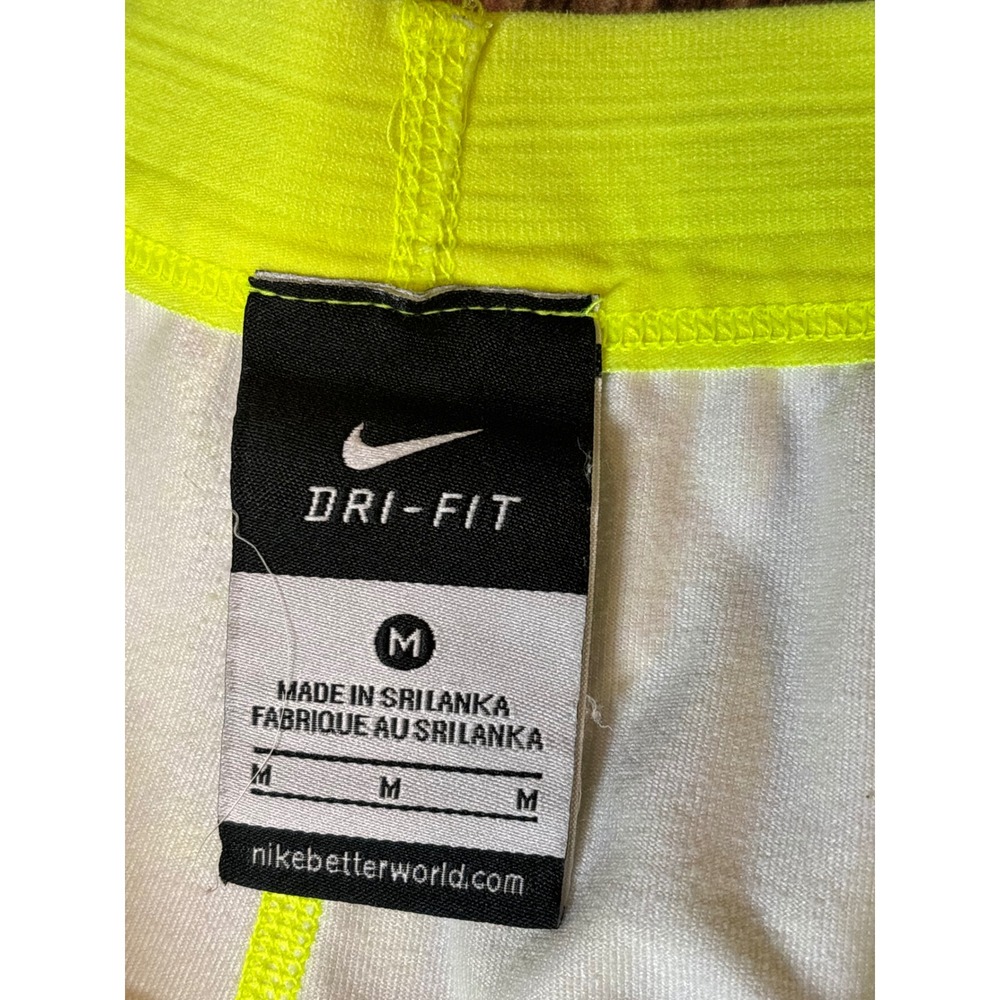 Nike Dri-FIT Leggings Womens S Neon Yellow White Geometric Print Capri 646194 - Picture 11 of 14